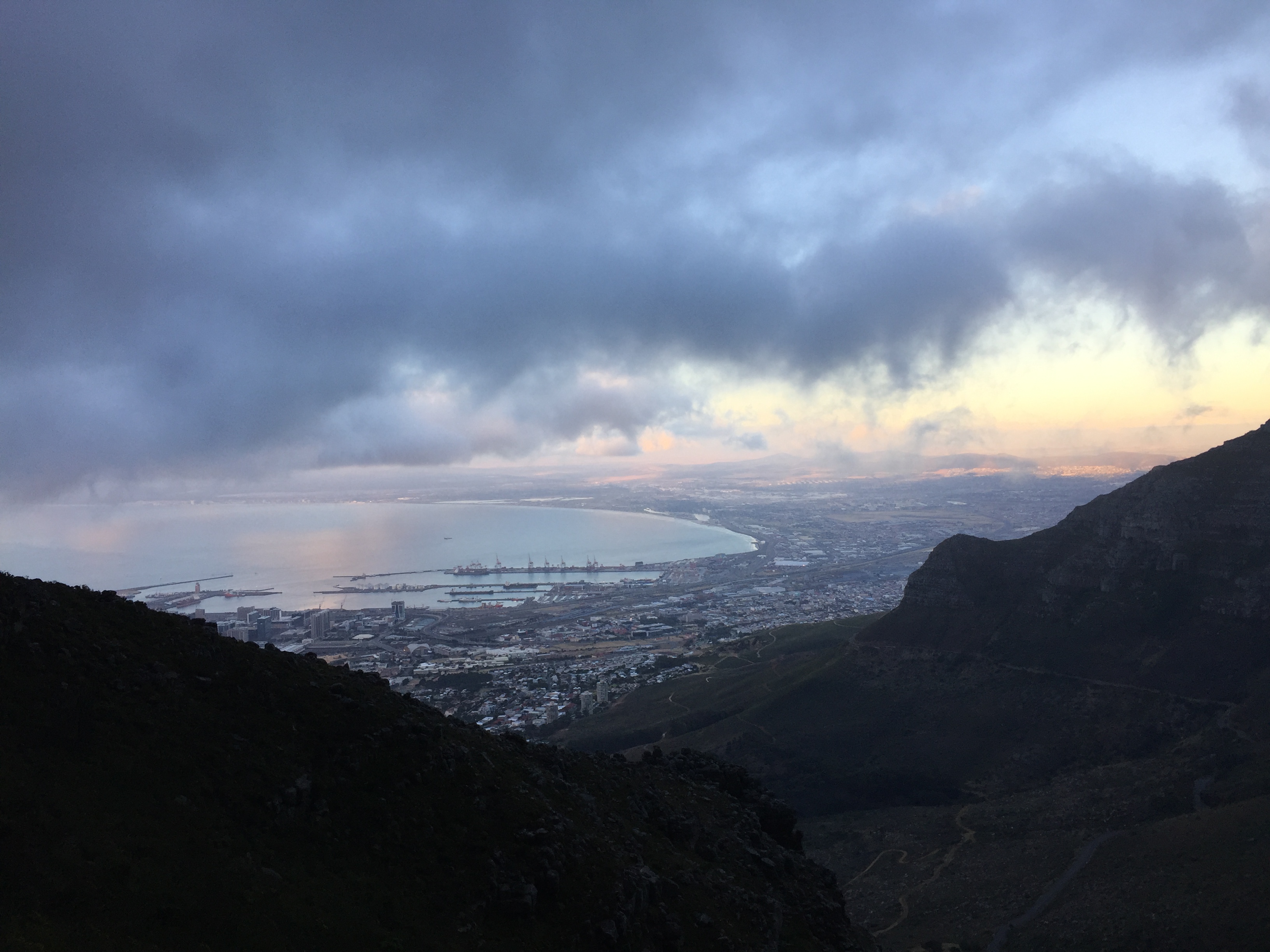 Sunset climbing back down 365 Ubuntu Climbs Cape Town Table Mountain